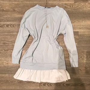 Boohoo Sweatshirt Dress with woven hem